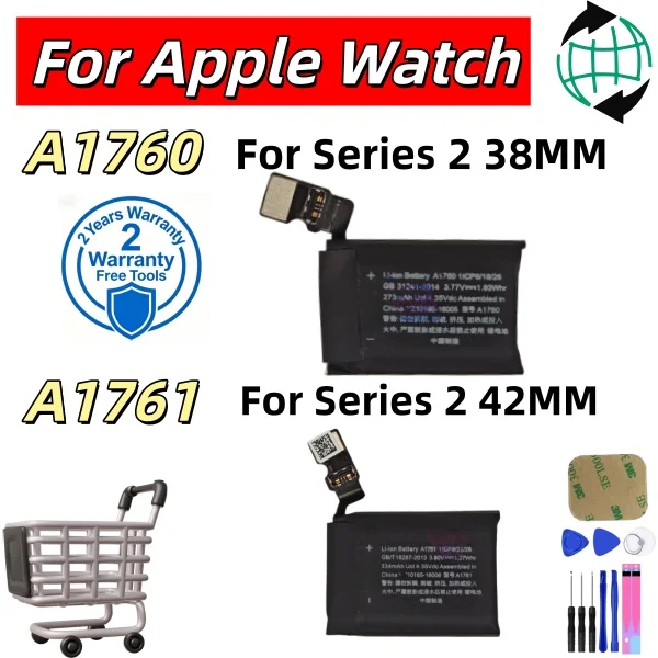 2026 years 100% new For Apple Watch Series 2 Battery Replacement Rechargeable Li-ion Cell For S2 GPS LTE 38/42mm+Tools