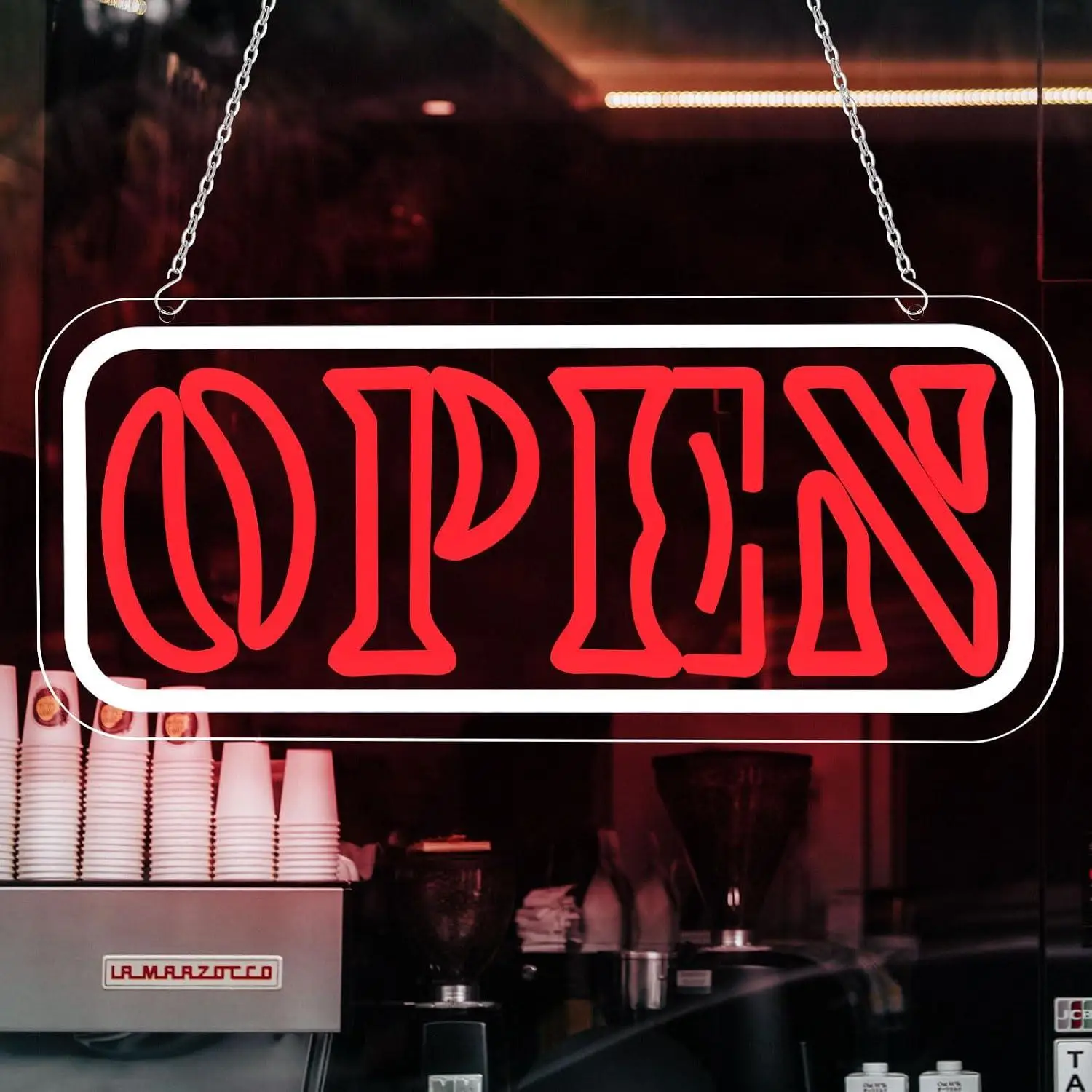 Open Neon Sign USB Dimmable LED Lights For Shop Window Coffee Shop Restaurant Salon Bar Wall Decor Business Store Front Display