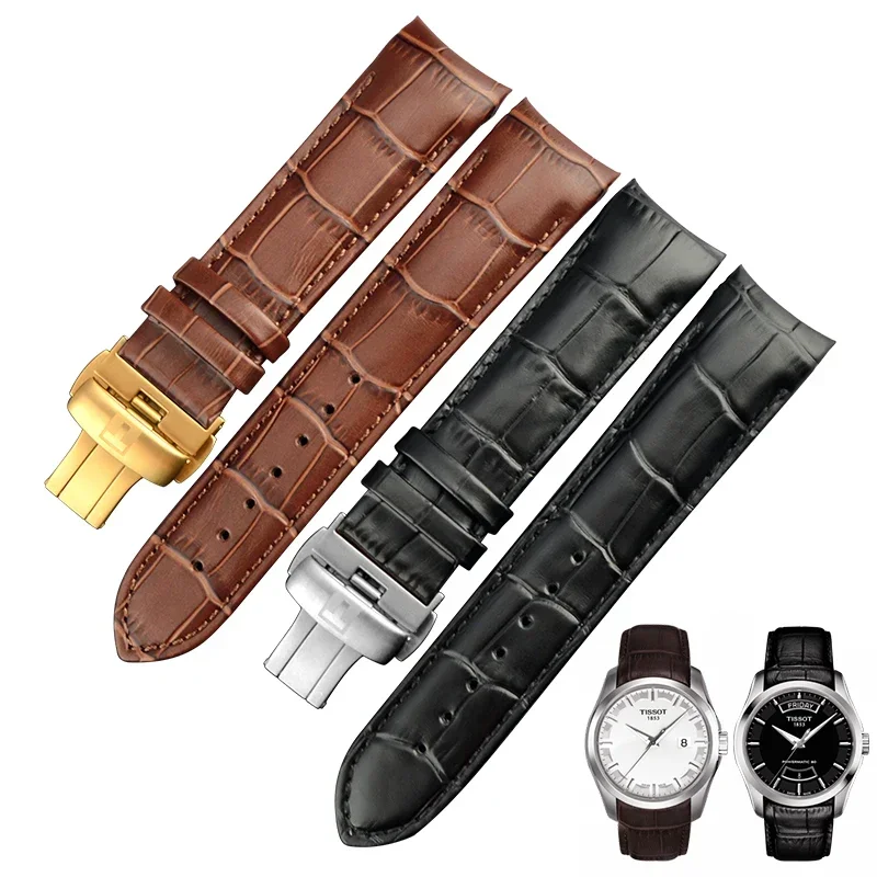 Soft Special Curved Watchband for Tissot Couturier T035 Watch Strap Men\'s T035410/407a T035617 T035410 T035627 Leather Strap