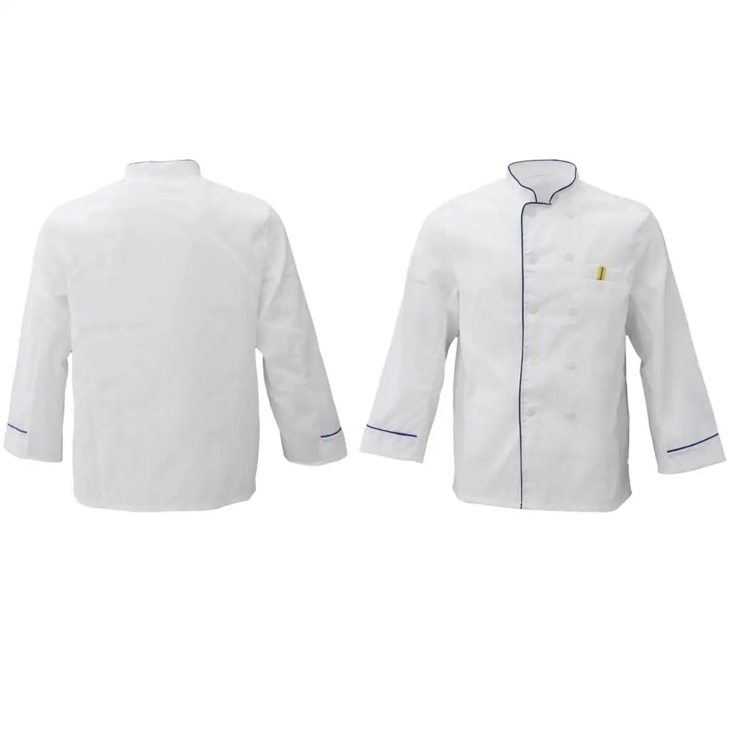 Unisex Long Sleeve Chef Clothes Double Breast Work Uniform Professional Coat for Hotel Restaurant Kitchen