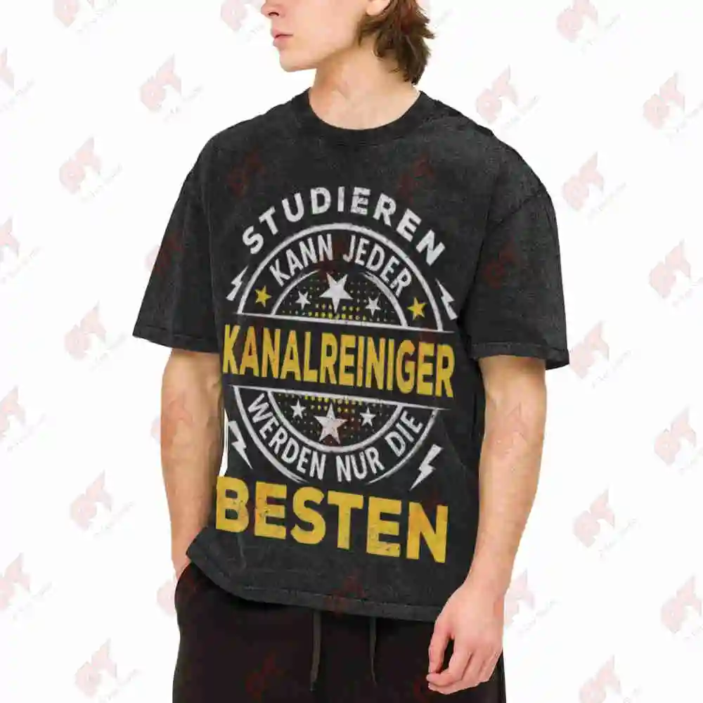 Sewer Cleaner Anyone Can Study Only The Best Become Cleaners Vintage Washed Tee Pure Cotton T-Shirt