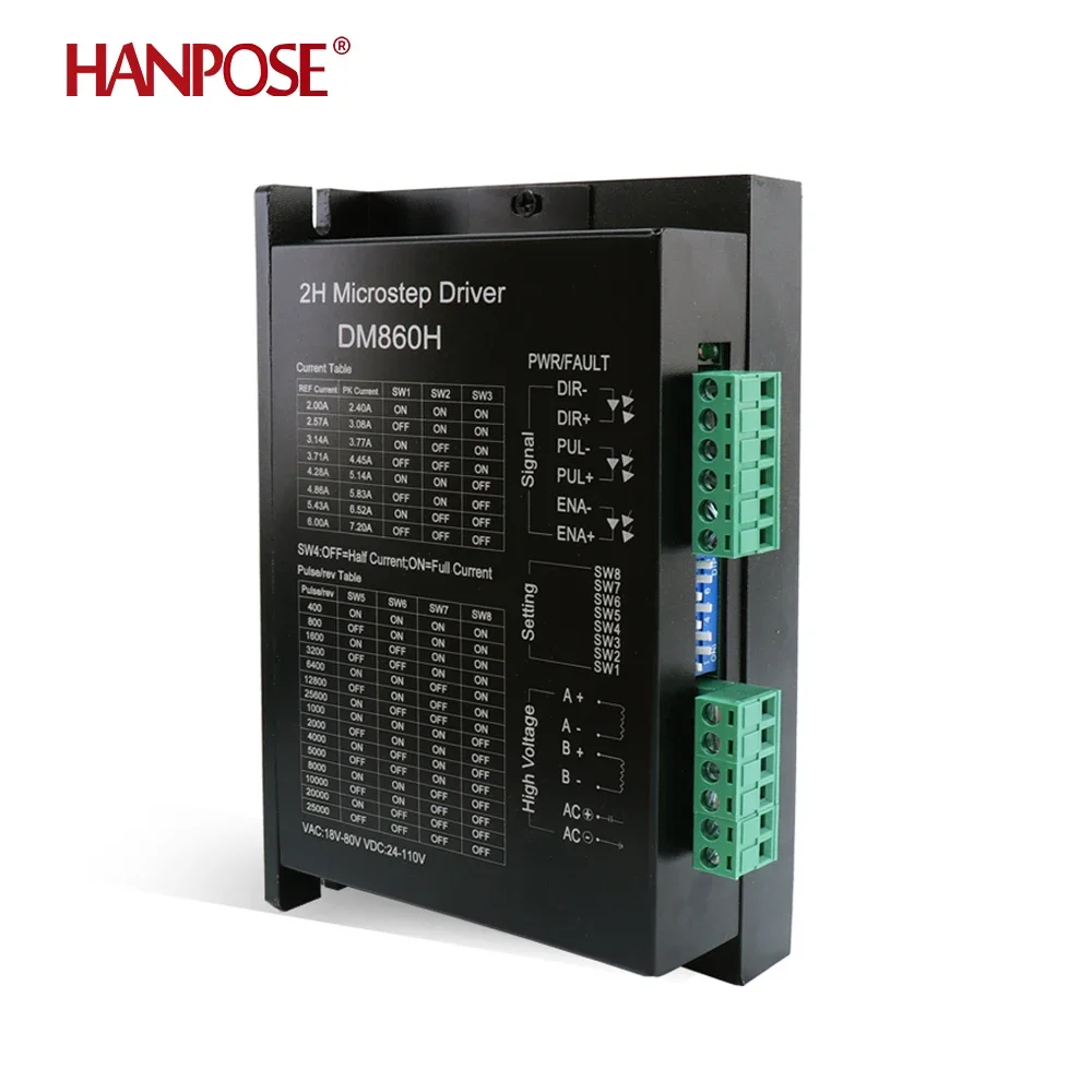 HANPOSE 86 Stepper Motor Driver CNC Milling Machine DM860H 24-110VDC Subdivision Replace Leadshine 2.4-7.2A NEMA34 Motor Drive