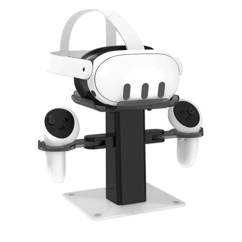حامل تخزين متعدد لوحدة تحكم ميتا كويست 3S ، حامل شحن خوذة الواقع الافتراضي مع أضواء ملونة ، عالمي ، #3