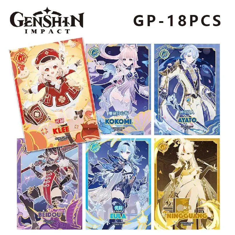 

Genshin Impact Genuine Series Three Gp-Card Anime Characters Kamisato Ayato Barbara Sangonomiya Kokomi 18 Sheets Collection Card