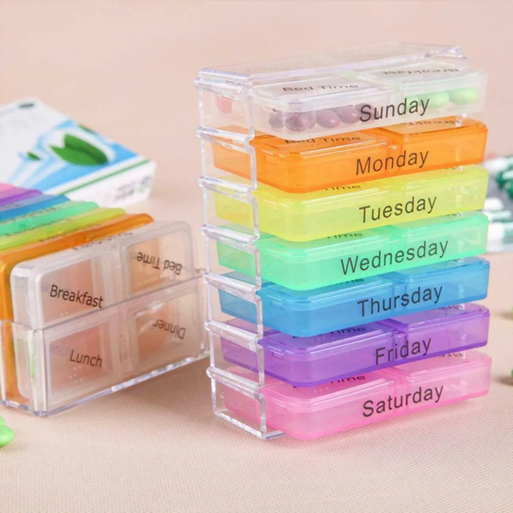 

Practical Professional Pill Box Portable Travel 7 Day Dispenser Holder Medicine Storage Organiser Pack Pill Case