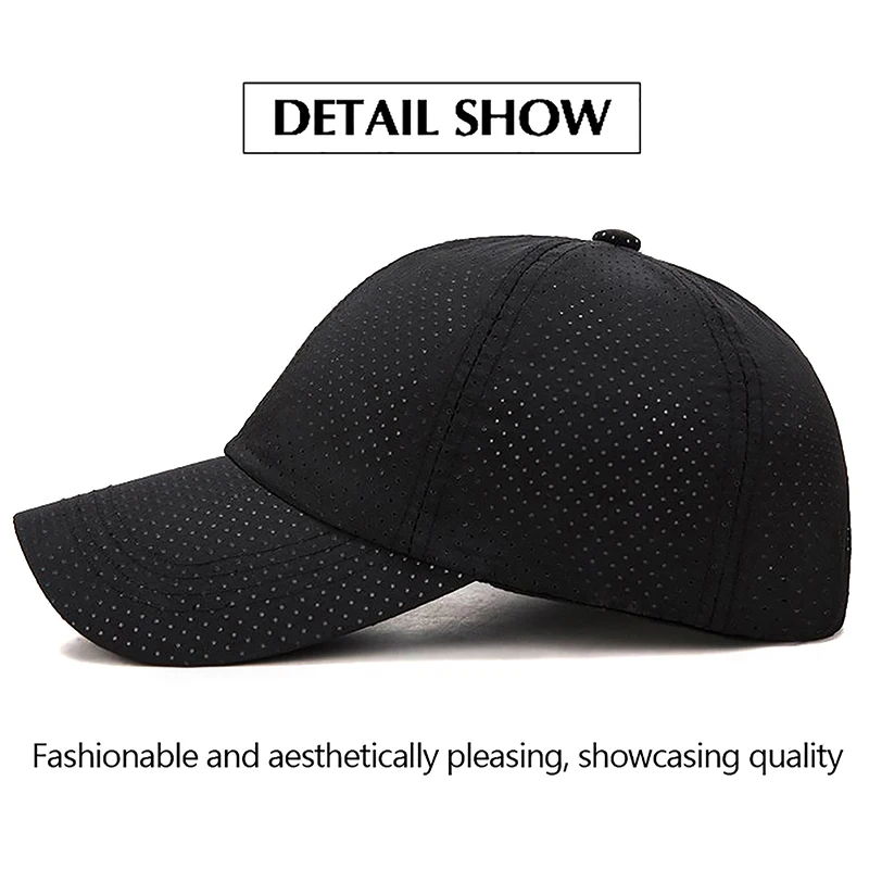 Summer Baseball Cap Solid Thin Mesh Portable Quick Dry Breathable Sun Hat Women Men Golf Tennis Running Hiking Camping