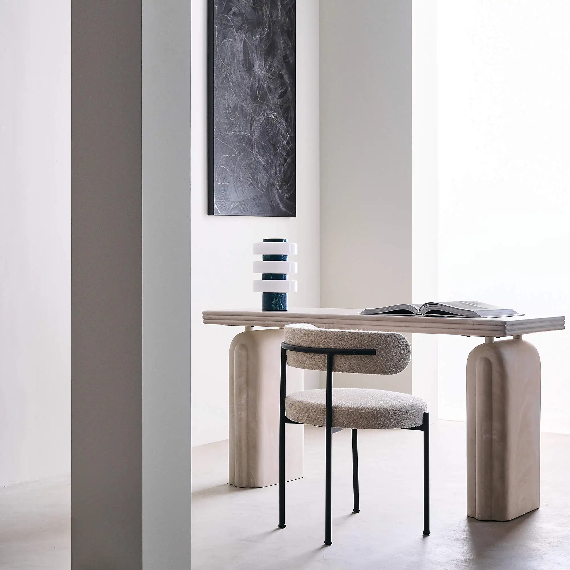 Sh pedra nórdico pós-moderno pedra natural decoração de mármore lâmpada de mesa de mármore verde com tons de vidro opalina branca