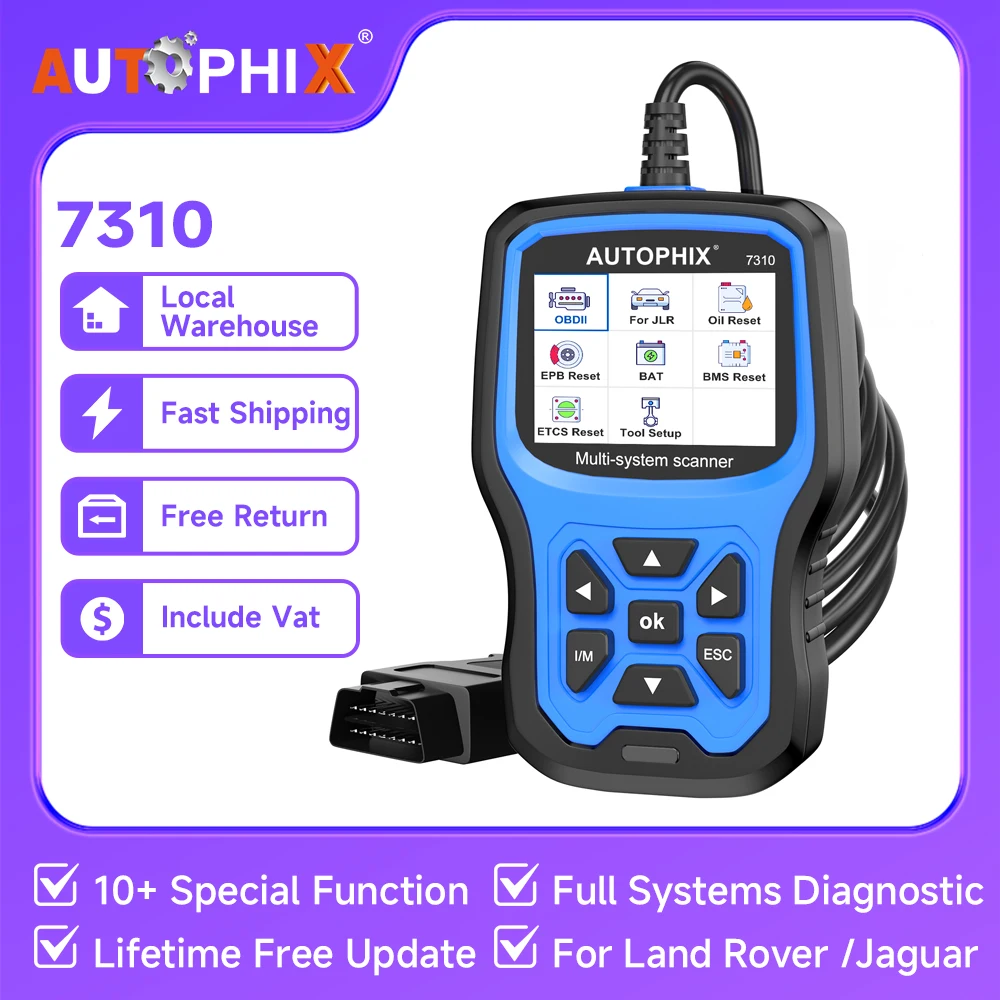 Autophix 7310 OBD2 Scanner for For Land Rover For Jaguar All System Auto Scan ABS SAS D.PF Oil Reset Car Diagnostic Tool