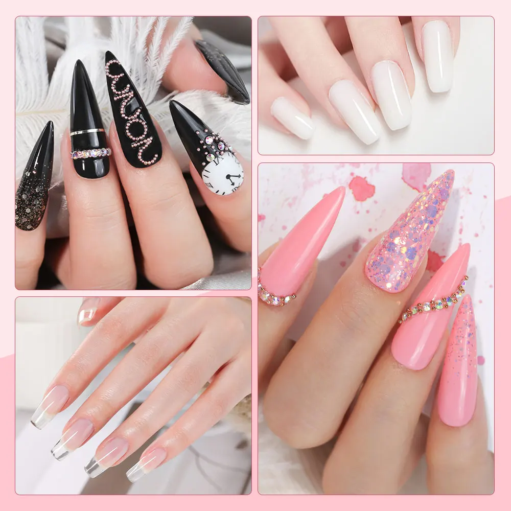 Limegirl LED/UV Builder Gel de uñas 3 colores Kit de Gel de extensión de uñas desnudo rosa claro duro Gel constructor fortalecedor de uñas juego de manicura