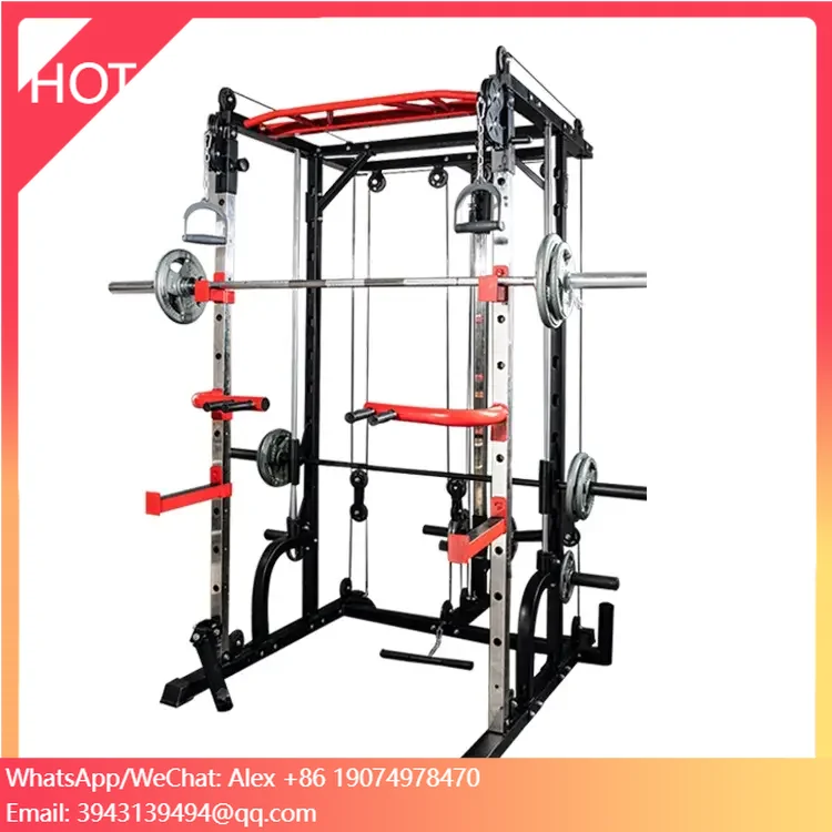 

New Steel Fitness Equipment Multi-Functional Smith Machine Adjustable Power Squat Rack For Gym Origin Trainer