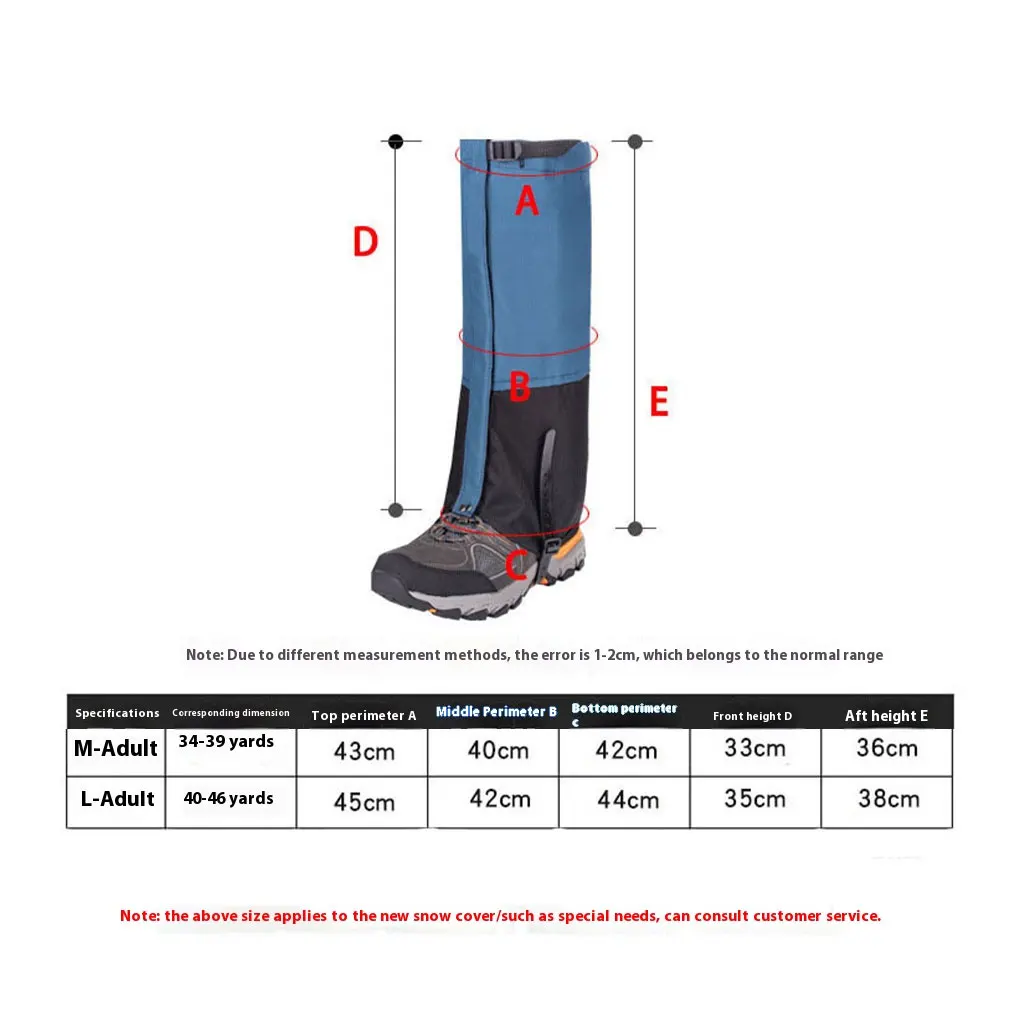 Outdoor Travel Leg Warmers Hiking Leg Gaiter Waterproof Legging Shoes Hunt Climbing Camping Winter Tourist Snow Foot Cover