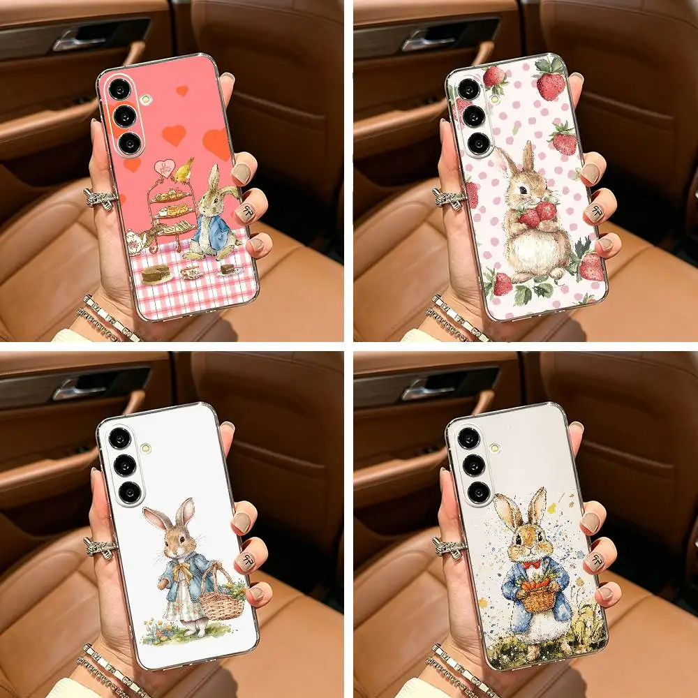 Cute R-Rabbit P-Peter Clear Phone Case for Samsung Galaxy A71, A70, A52, A51, A40, A30