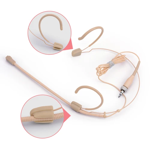 Imagen 2 del producto Micrófono de diadema unidireccional profesional para sistema inalámbrico Sennheiser Shure AKG conector de tornillo de 3,5mm micrófono de auriculares de 4 pines y 3 pines