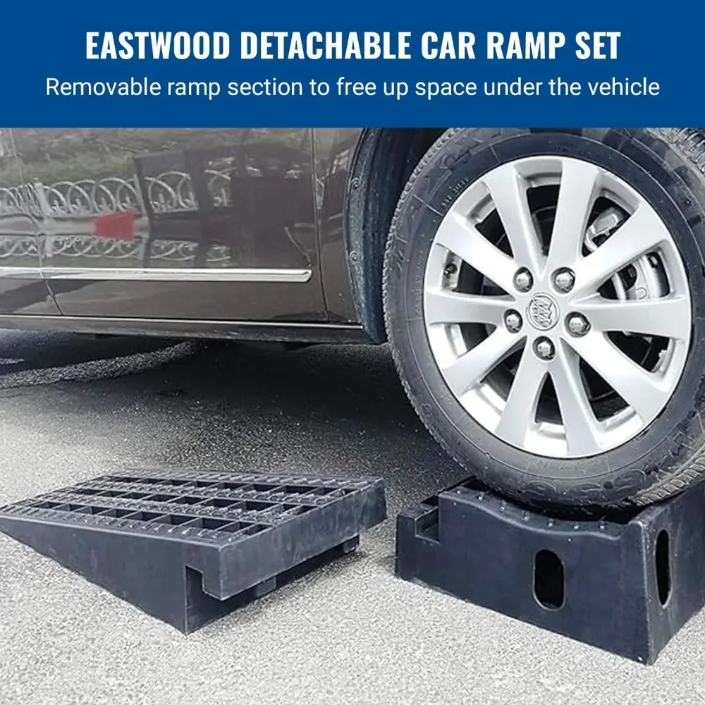 Detachable Removable Poly Black Car Ramp Set with 3.6 Tons Load Rating