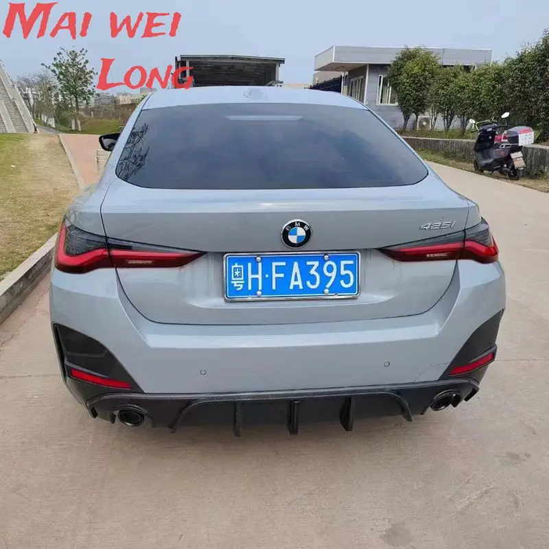 Rear Bumper Back Diffuser LED Rear Lip Tail Lip Spoiler For BMW 4 Series 2020+ G26 420i 430i 435i M440i 4 Doors M Performance Re