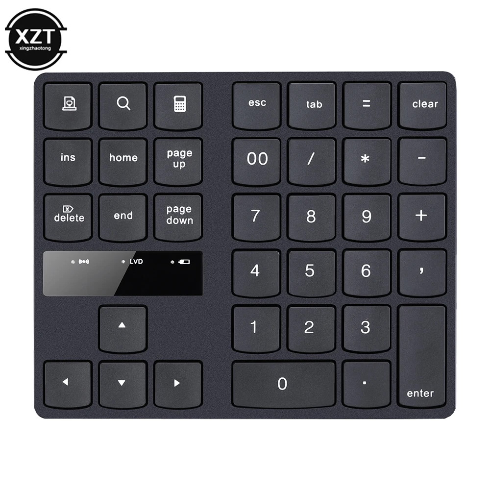 Teclado Multimídia Digital Sem Fio, 2.4g, Carregamento, Botões, Número Médio, Teclado, Plugue do Receptor USB, Recarregável, Numpad, 35 Chaves