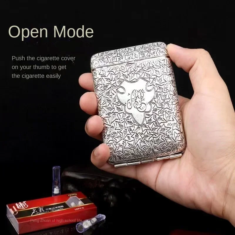 New Engraved USB Rechargeable Cigarette Case Shelby Same Style Metal Pocket Cigarette Case Cigarette Storage Box Men\'s Gift