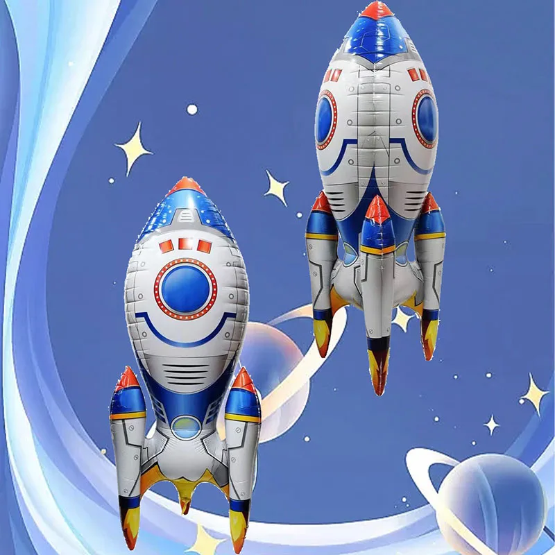 3D Astronaut Foil Balloon Rocket Balloons Space Ballons For Boy Kids Astronauta Universe Series Outer Space Birthday Party Decor