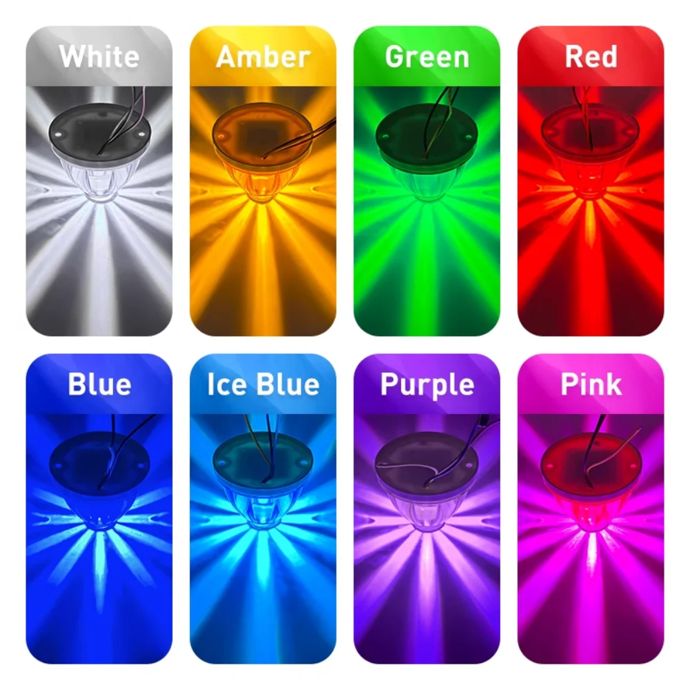 2PCS Watermelon LED Lights Semi Truck Light Side Marker Clearance Lamp Boat Trailer Signal Wheel Lights For Truck