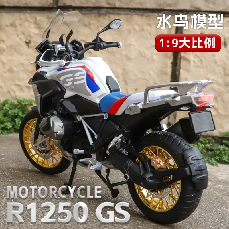 1:9 BMW R1250 GS Water Bird Motorcycle Simulation Alloy Model with Light Collection Model Toy Car M53