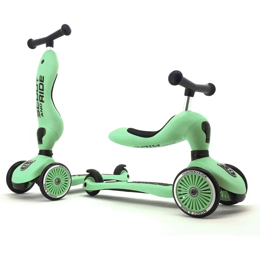 Patinete para niños 2 en 1 Ride-On & Stand, de 1 a 5 años, Highwaykick 1, Kiwi
