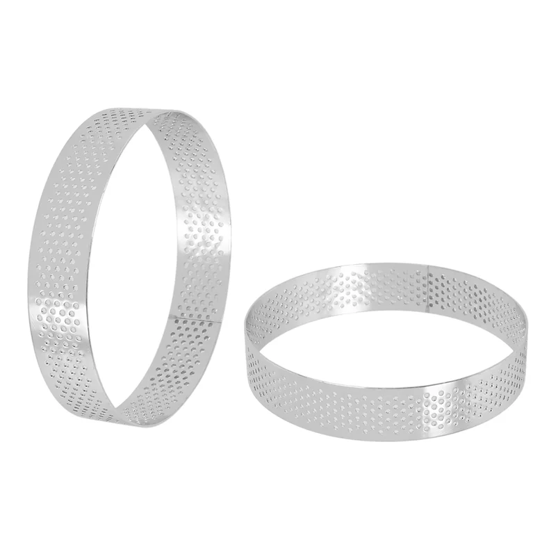 

ABUN-40 шт., круглое пористое кольцо для пирога, нижняя башня, форма для пирога, инструменты для выпечки, термостойкое перфорированное кольцо для мусса для торта, 10 см