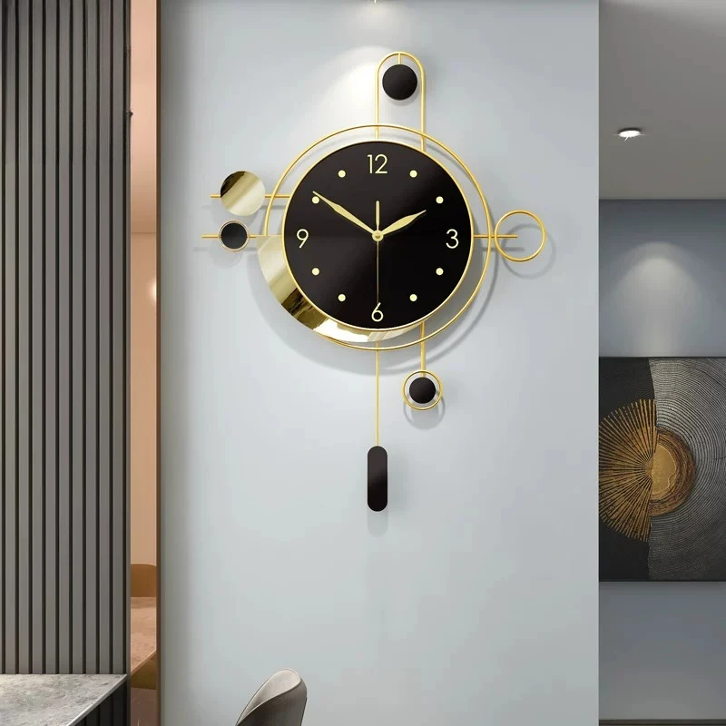 Round Unique Wall Clock Premium Black Elegant Design Modern Digital Wall Clock Aesthetic Nordic Relojes De Pared Home Decor Item
