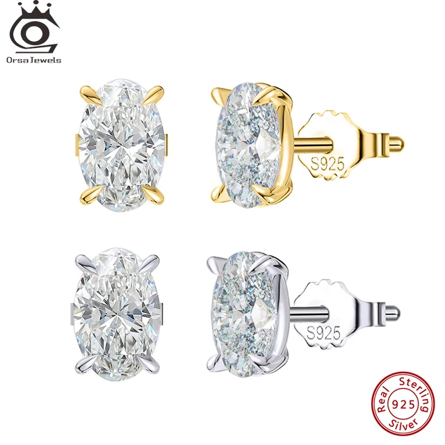 ORSA JEWELS wykwintne kolczyki z cyrkonią ze srebra próby 925 dla kobiet błyszczące 8A Premium kolczyki z cyrkonią sześcienną Party biżuteria LZE03