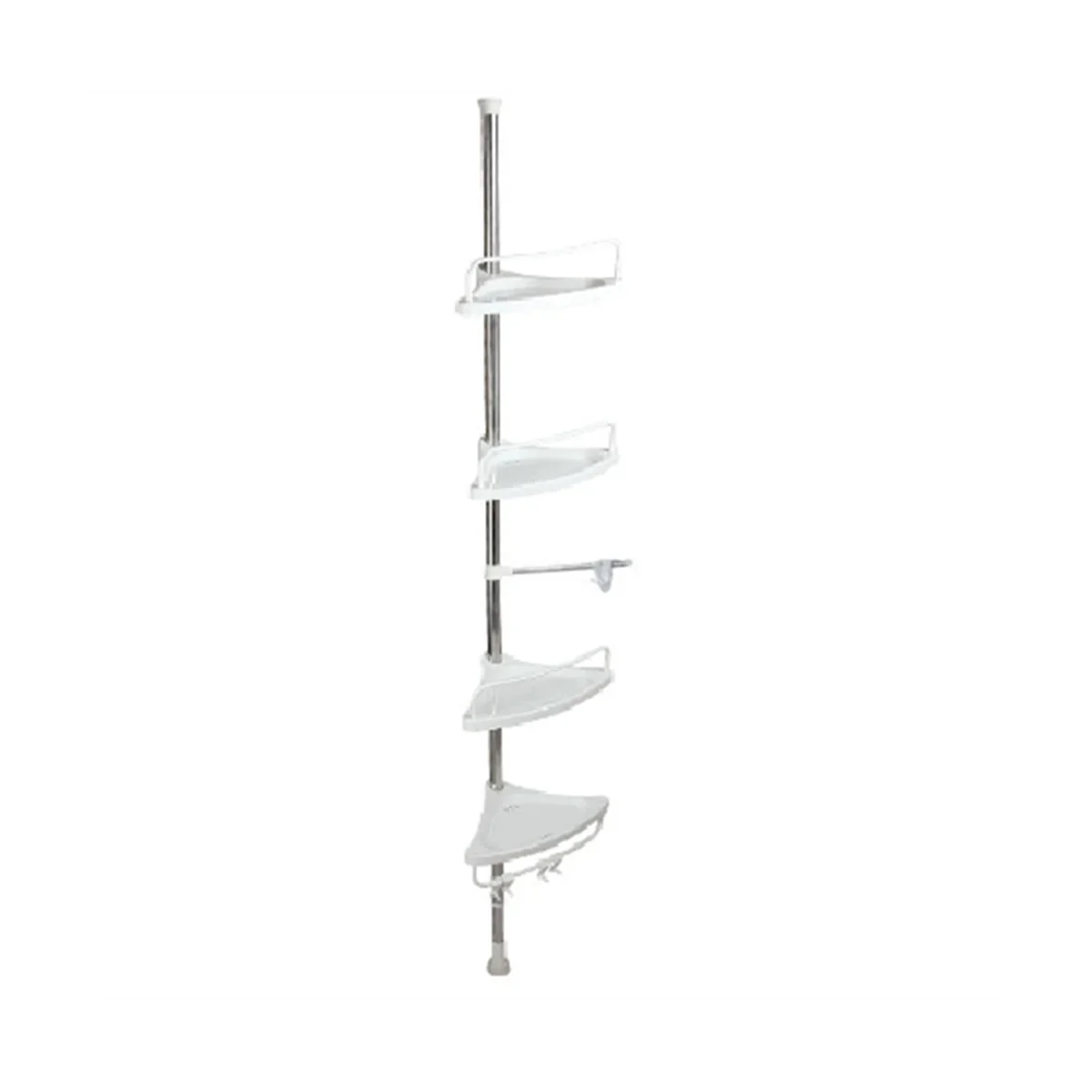 4 Tier Shower Caddy Organizer Shelf Corner Bathroom Organizer Shower Corner Stand Floor to Ceiling Tension Pole Shower