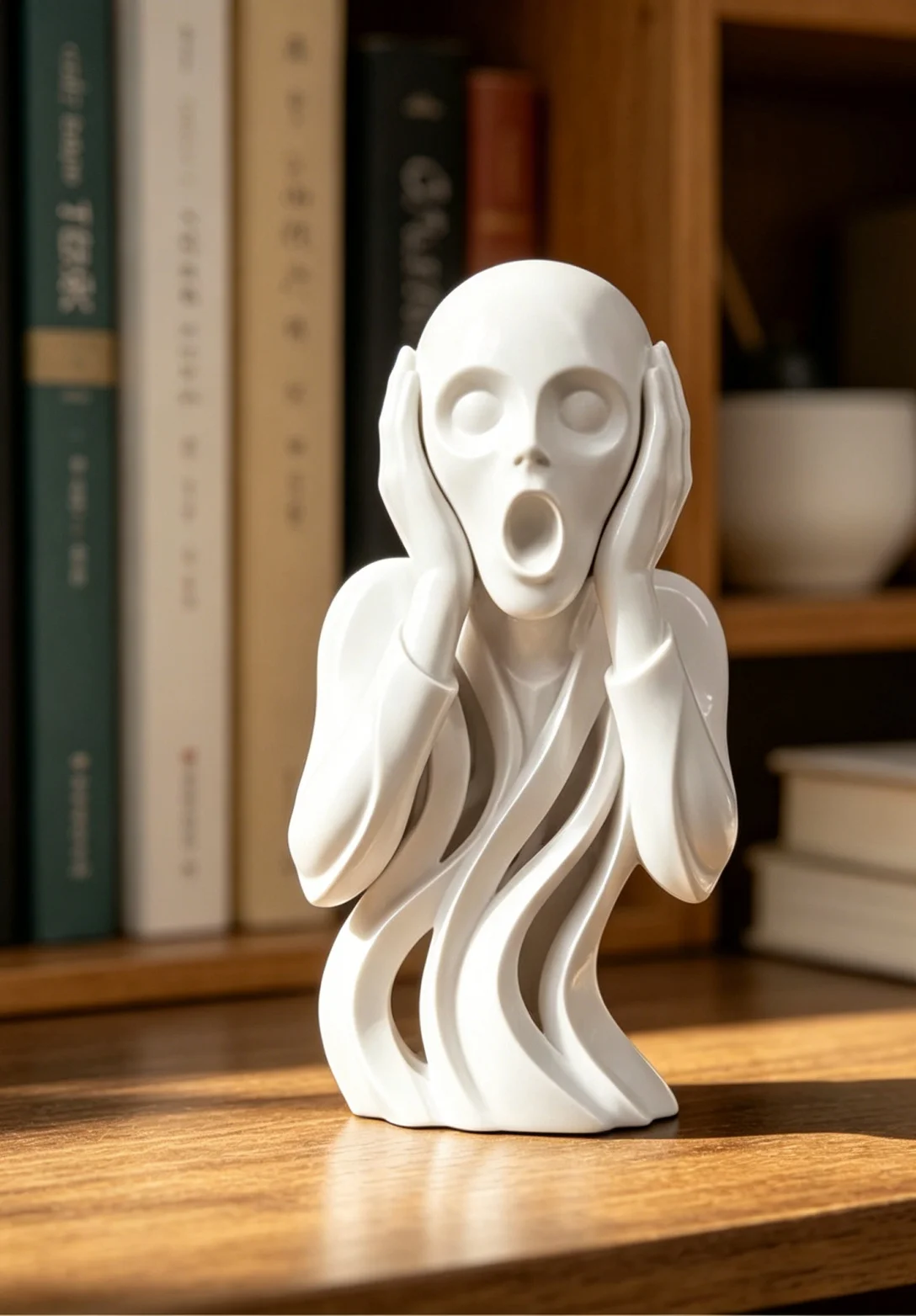 3D Scream Ghost Statue Horror Themed Desk Decor Halloween Gift Alternative Style Room Accent Collectible