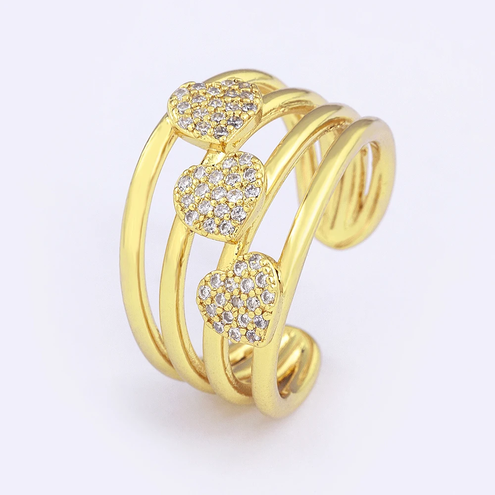 Nidin Charm Đa Hình Trái Tim Pha Lê Có Thể Điều Chỉnh Vòng Nữ Zircon Tuyên Bố Thời Trang Cưới Đảng Mỹ Món Quà Trang Sức