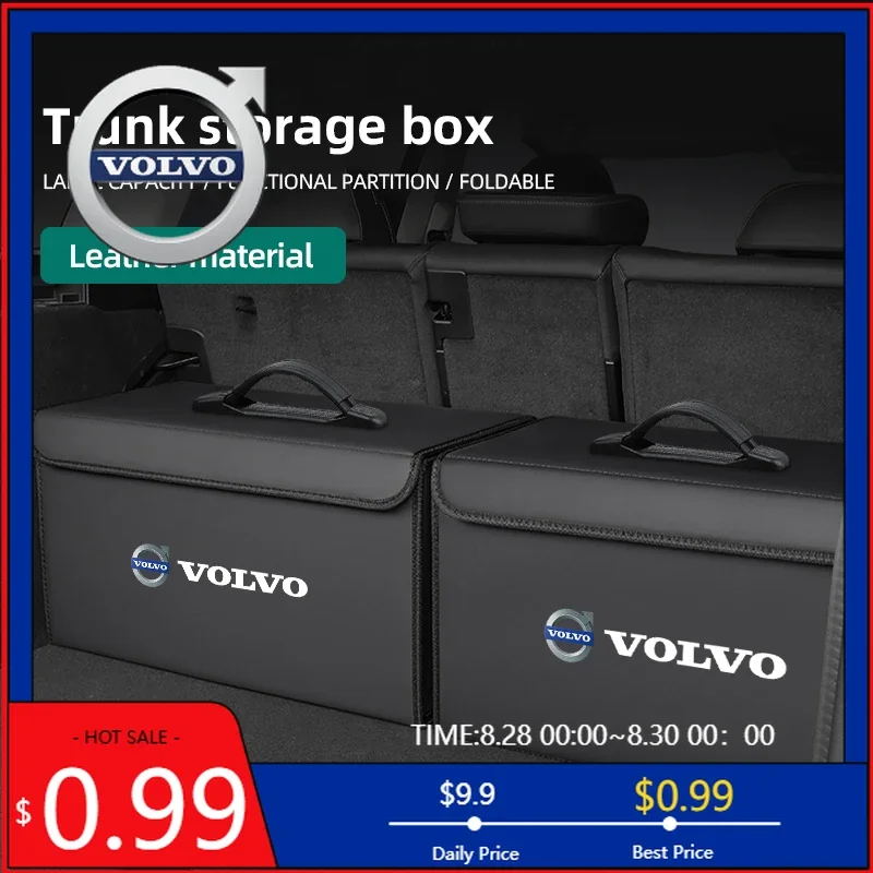 

Универсальный кожаный органайзер для автомобиля, складной багажный ящик для Volvo ES90, EC40, EX40, EM90, XC90, V90, V60, XC60