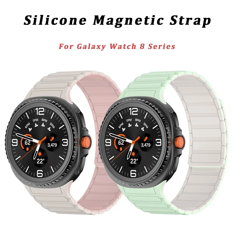 Silicone Strap For Samsung Galaxy Watch 8 40mm 44mm/8 Classic Magnetic Replacement Band For Galaxy Watch Ultra 2 Sports Bracelet