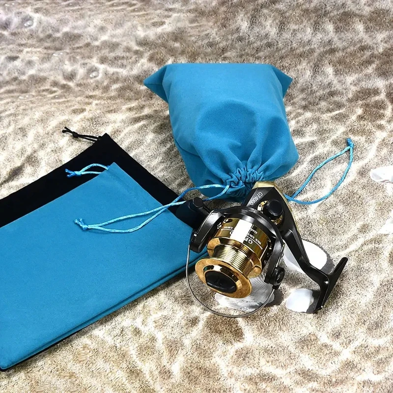 

10pcs Fishing Tackle Accessories Wheel Storage Bag Fishing Reel Bag Portable Drawstring Reel Protect Bag Fishing Storage