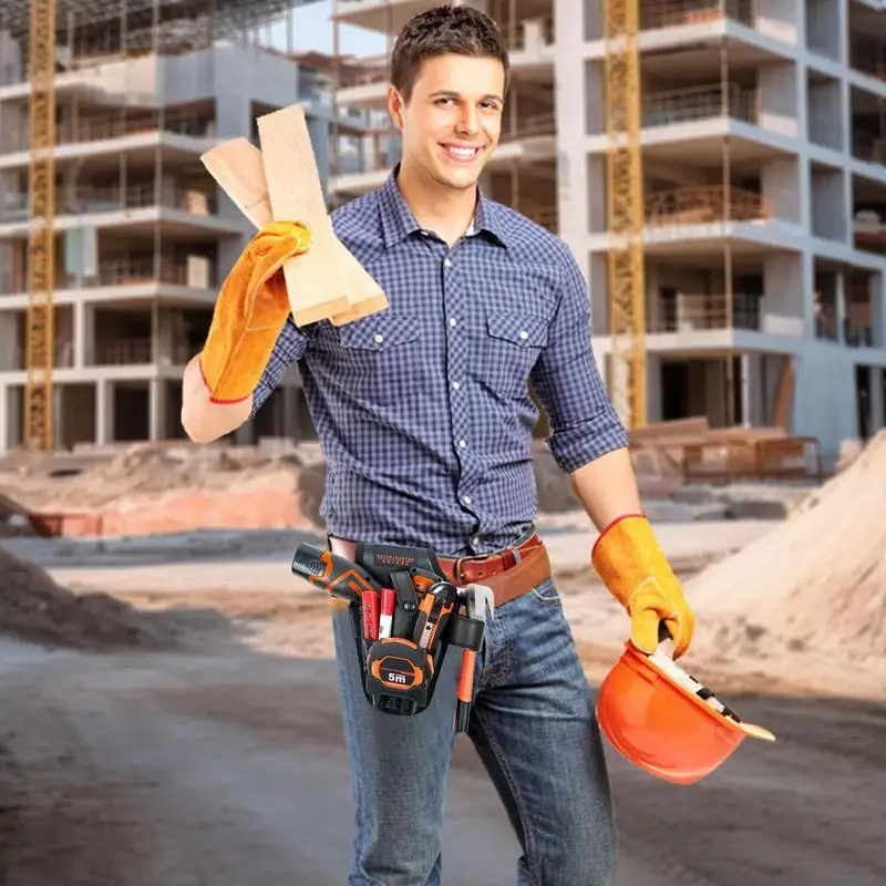 Electrician Tool Pouch Multi Pocket Technician Tool Pouches Multi Pocket Work Organizer Utility Work Tool Bag Organizer For