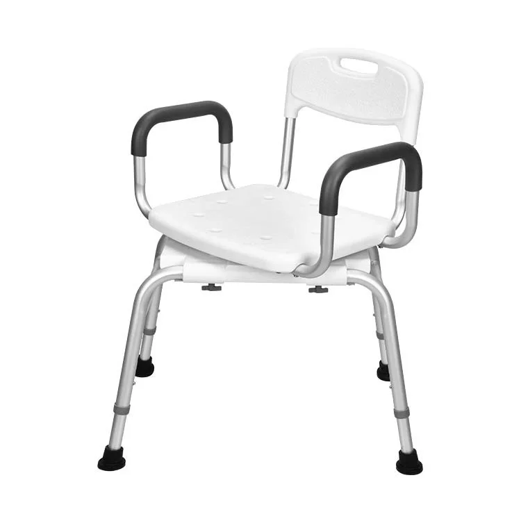 360 Degrees Swivel Non-Slip Shower Chair Supplies Height Adjustable Waterproof Rotating Aluminum Alloy