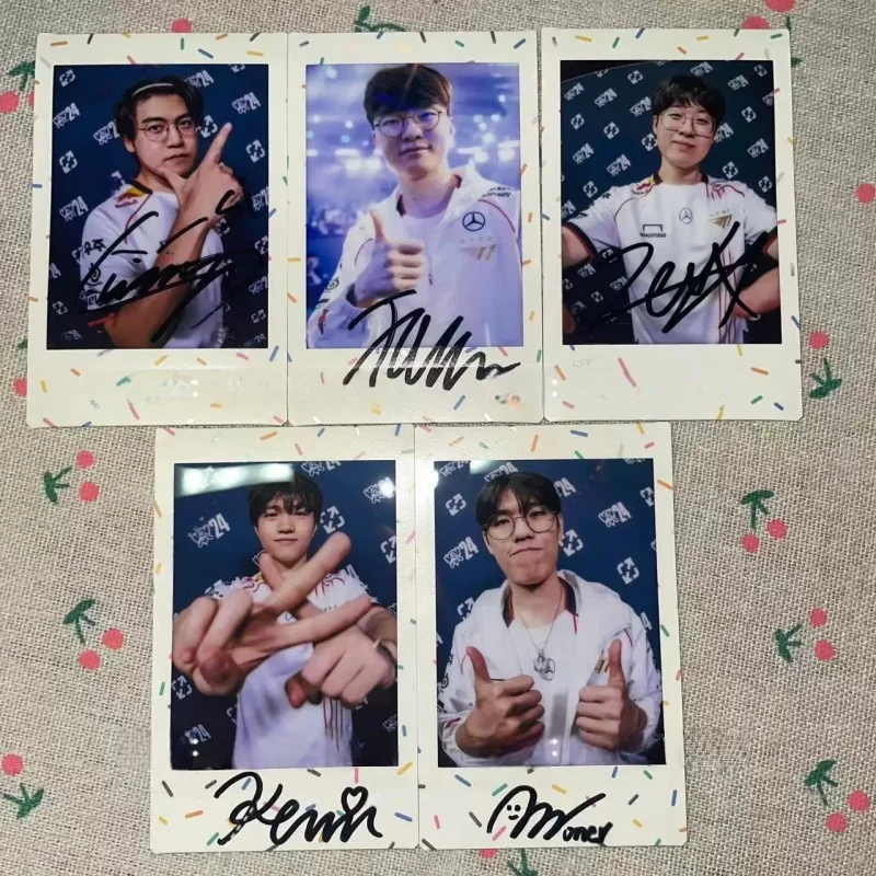 Faker 2024 S14 Champions T1 Signature Photo Zeus Oner Gumayusi