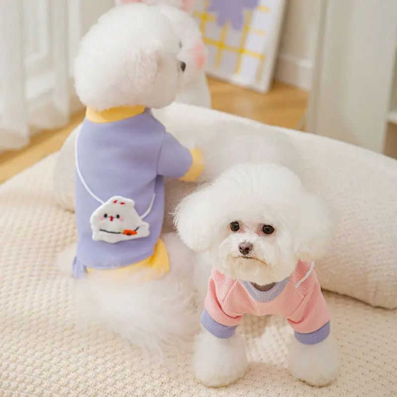 

Cute Wind Pet Clothes Rabbit Shoulder Bag Hoodie Winter Teddy Two Feet Clothes Warm Dog Clothes Pet Supplies