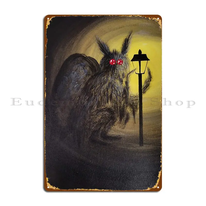 Kind Inktober Mothman Cryptid Sabrinamillsart Metal Sign Plaques Garage Decoration Custom Club Retro Customize Tin Sign Poster