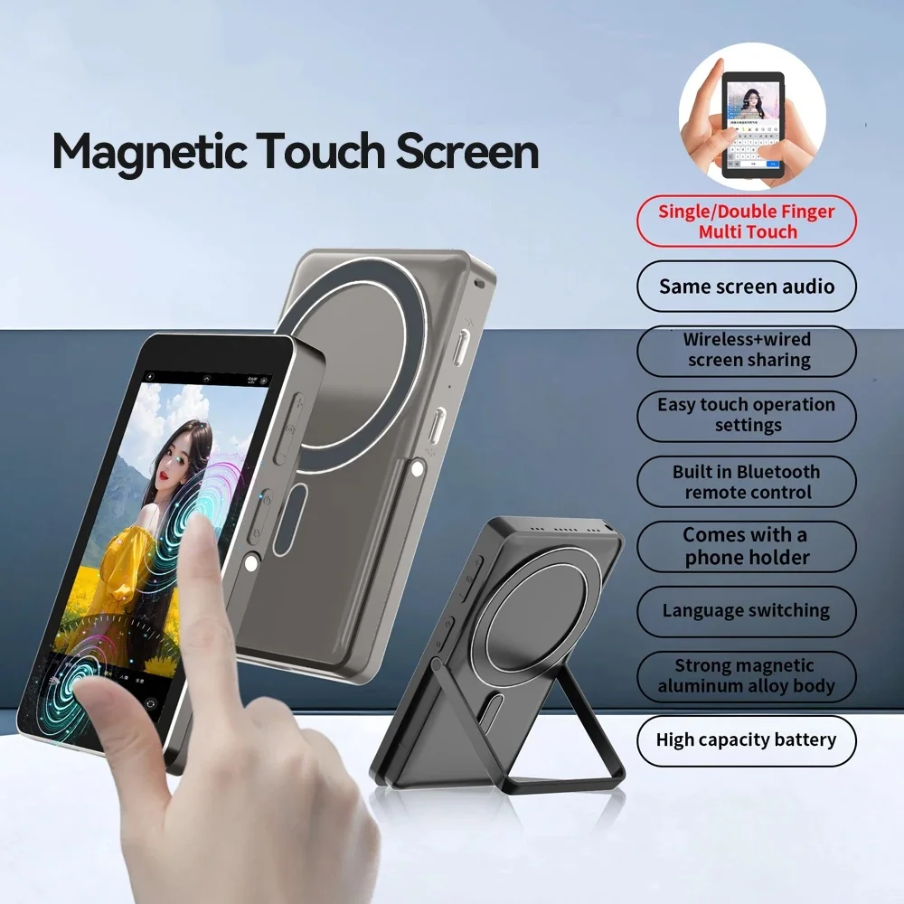 

Magnetic Phone Selfie Screen Monitor Bluetooth remote Selfie Rear Camera Live Vlog Stream Video Recording for iPhone Android