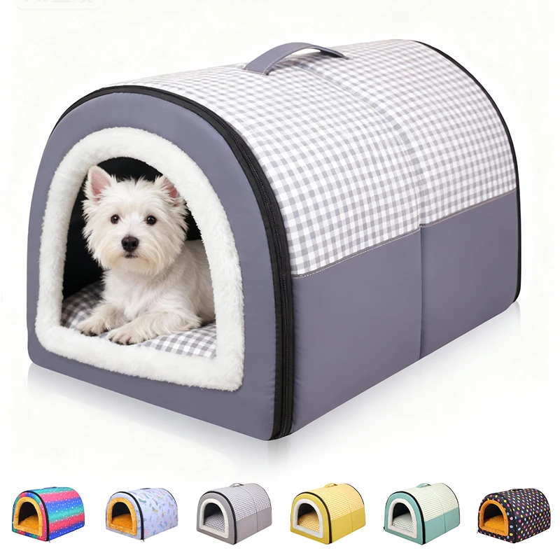 

New All Seasons Pet Dog Bed for Small Medium Dogs Cats Foldable Removable Washable Soft Cozy Kennel Nest Indoor Outdoor Use
