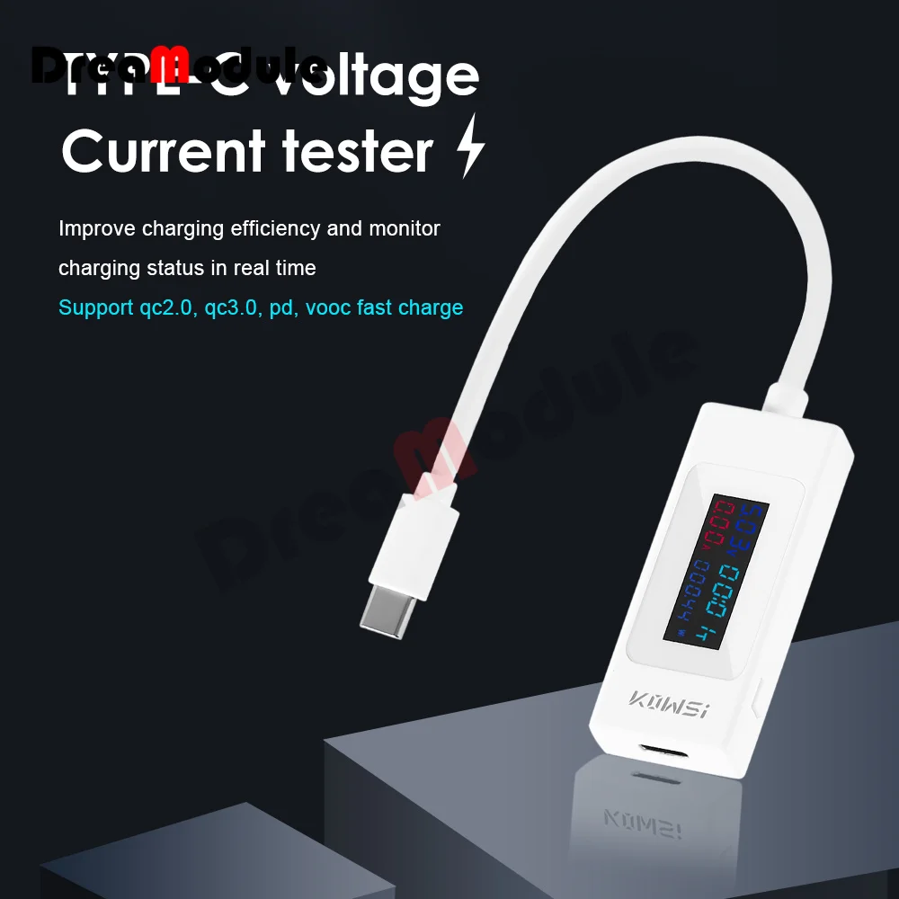 Amperomierz Tester 4-30V 0-6.5A Tester ładowarki typu c kolorowy ekran LCD na USB prądu i Tester napięcia dwukierunkowy Tester