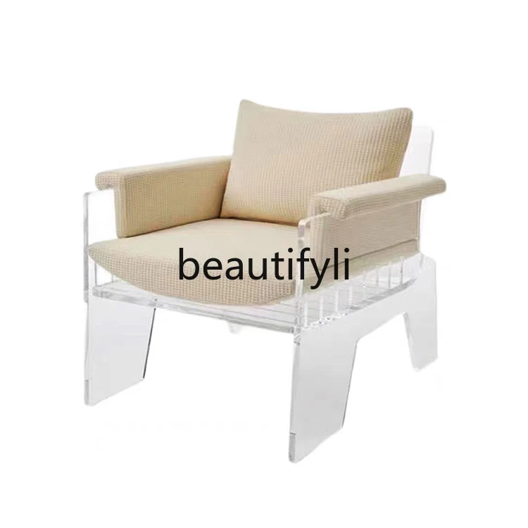 Modern minimalist creative fashion acrylic fabric floating leisure chair