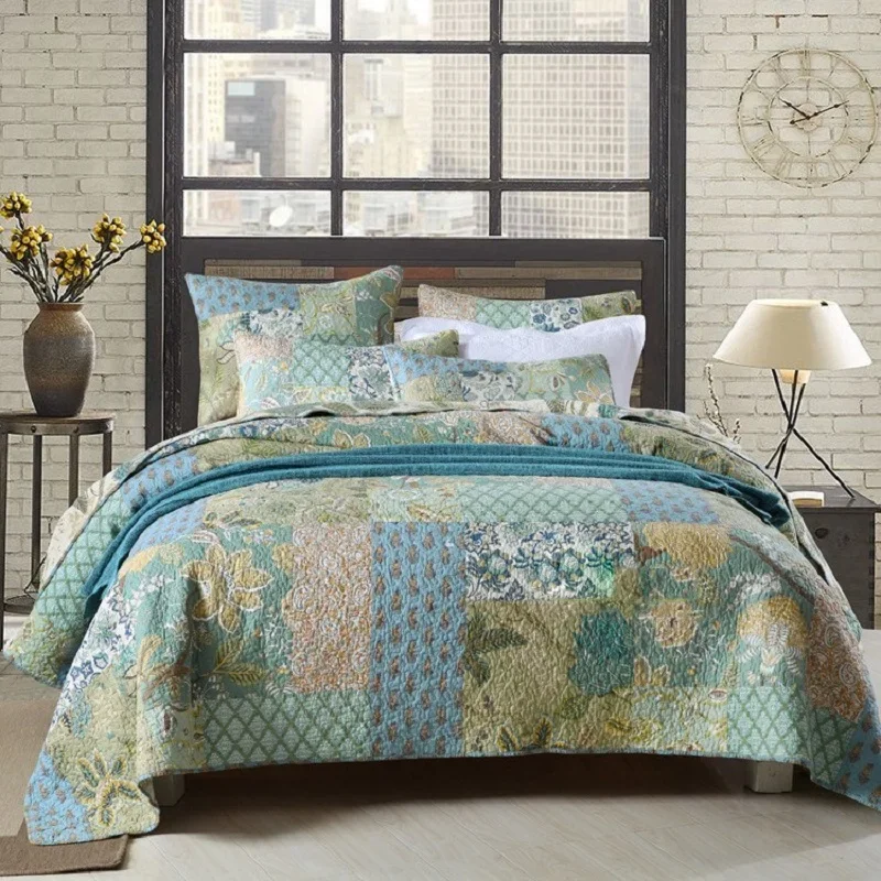 

American style cotton Patchwork Bedspread on the bed Stitch bed cover double bedspreads and coverlets blankets & Mattress topper