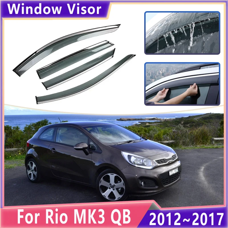 

Автомобильный оконный козырек от солнца и дождя для Kia Rio MK3 K2 QB 2012 ~ 2017 2015 хэтчбек дождевик тент для бровей дефлектор аксессуары