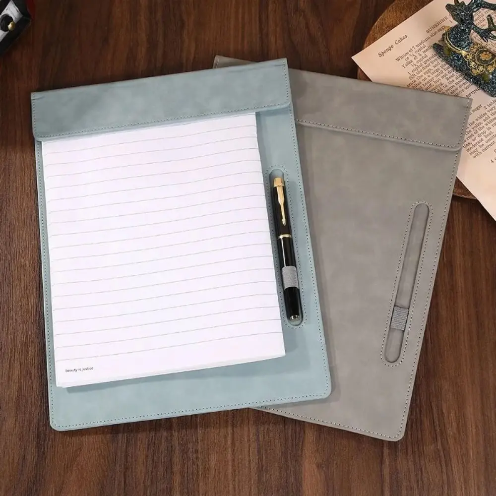 

Folder Menu Clip PU Leather File Folder a4 Magnetic Writing Clipboard Durable with Pen Insert Paper Folder Teacher