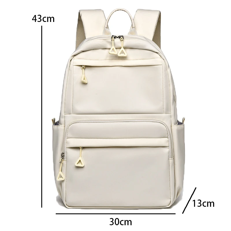 Korean Backpack Schoolbag for Teenage Girl Book Knapsack Women's Backpack Solid Color Female Multi-pocket Rucksack Cute Mochila