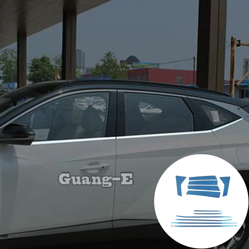 

For Hyundai Tucson L 2021 2022 2023 2024 Car Body Sticker Stainless Steel Glass Window Garnish Pillar Middle Column Trim Parts