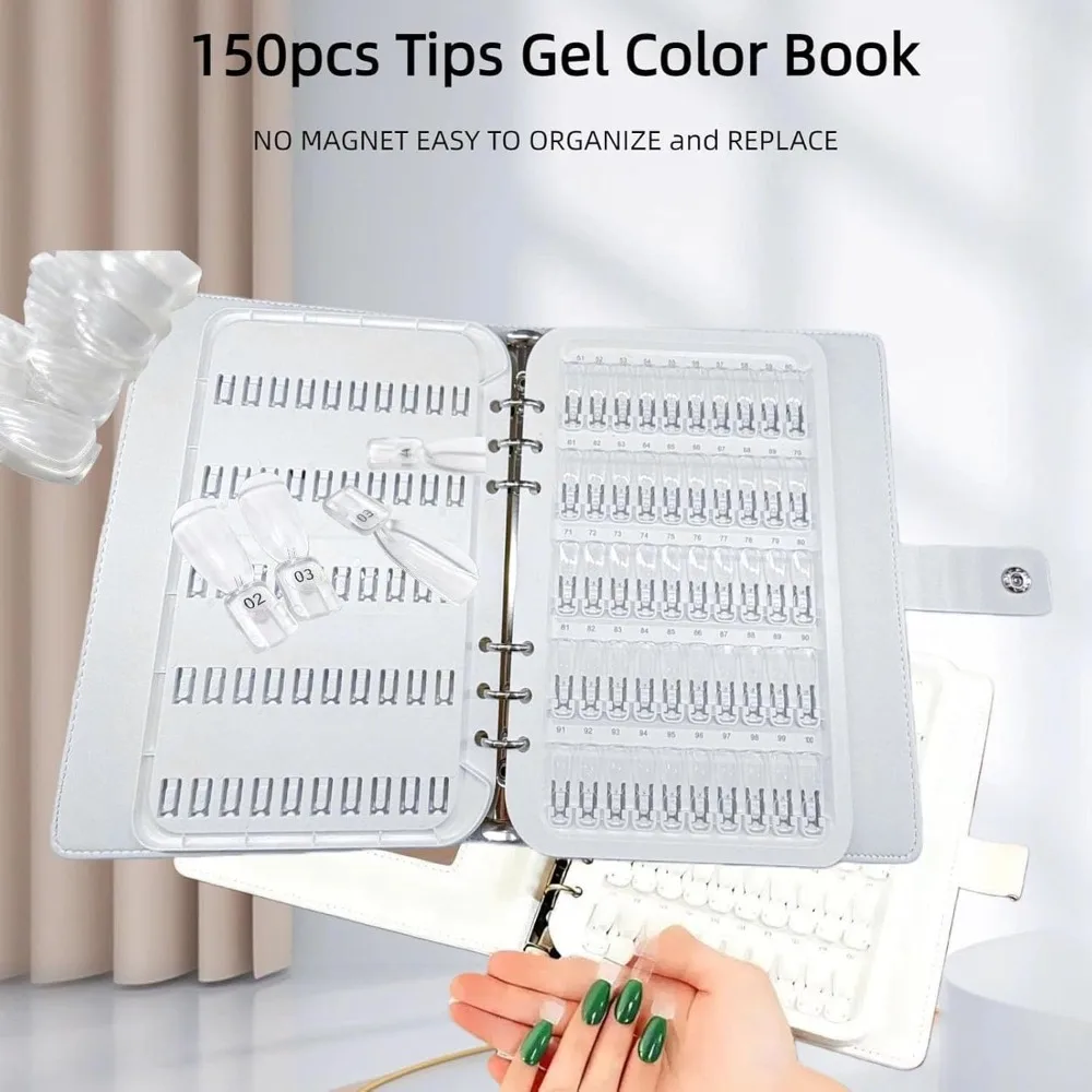 150pcs Transparent Nail Color Display Book Plastic Detachable Nail Polish Color Chart Non Magnetic System Lightweight