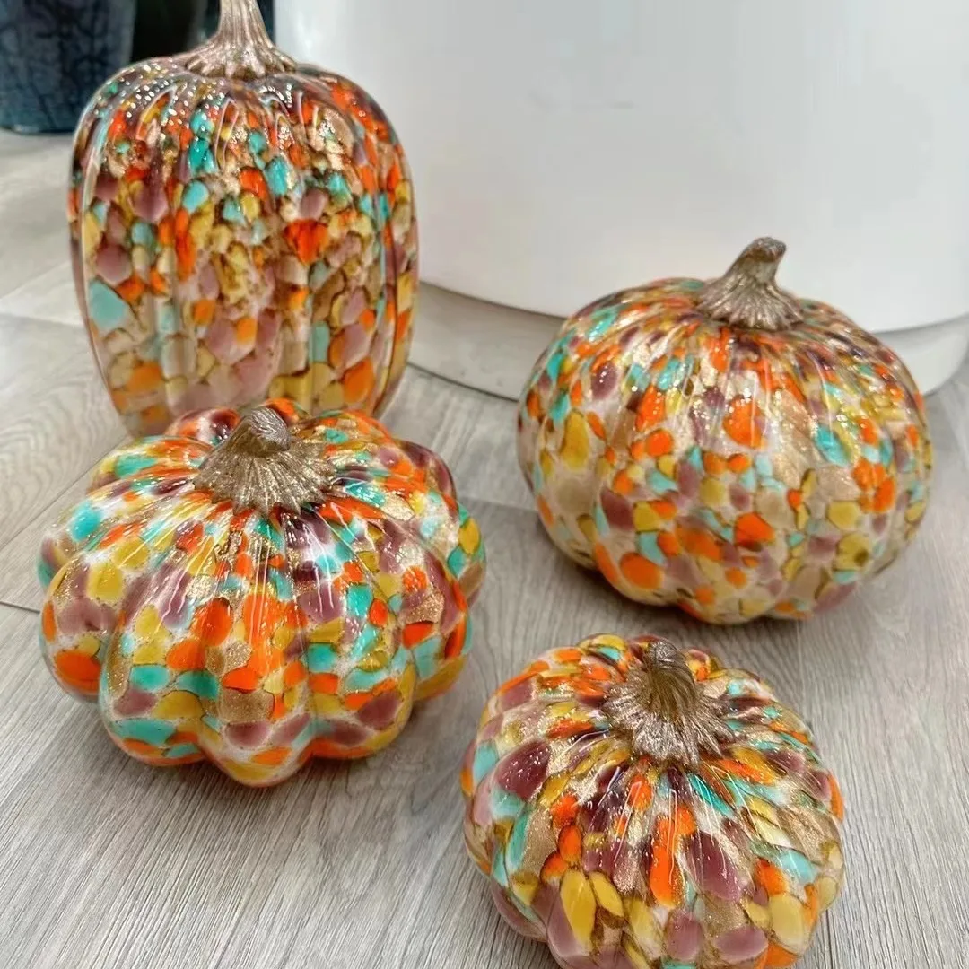 Artificial glass sprinkled with gold pumpkin ornaments office desktop crafts decoration housewarming gifts creative home